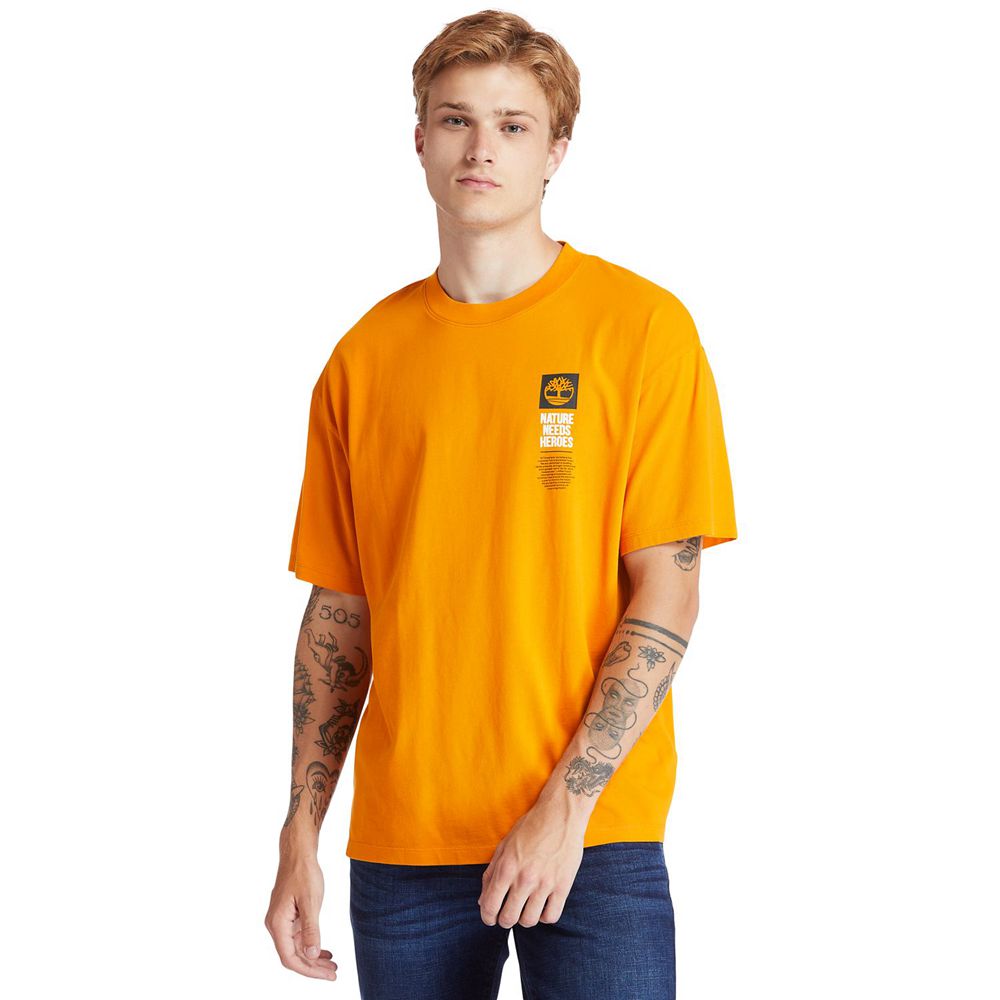 Timberland Mens T-Shirts Heritage Short-Sleeve Tree Pack - Orange - India ZR4925786